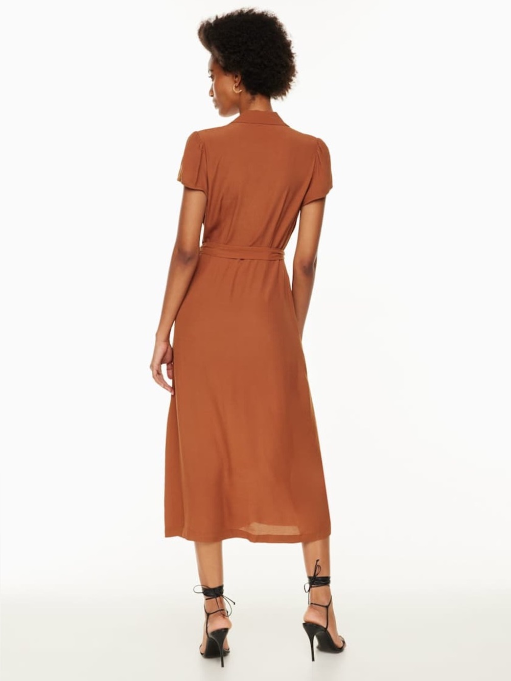 Aritzia Wilfred Anise Brown Midi Shirt Dress - Picture 3 of 7